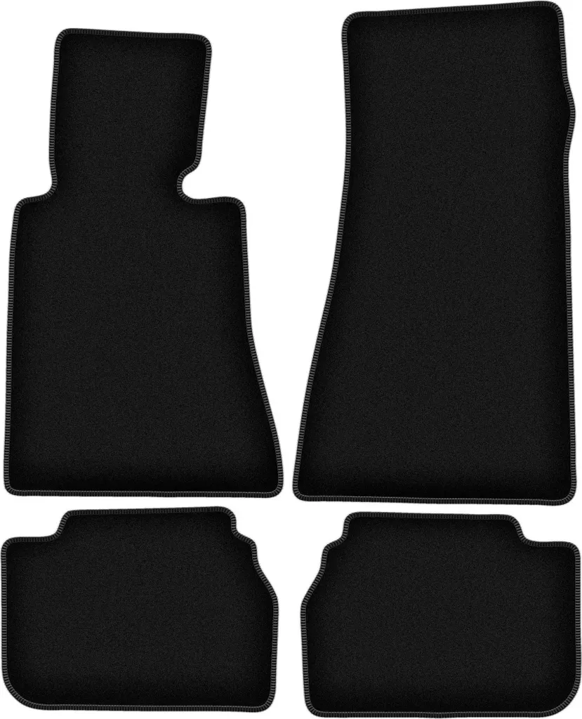 Tappetini in velluto per BMW 7 E32 (1986-1994, berlina) neri, set 4 pz, con fissaggi