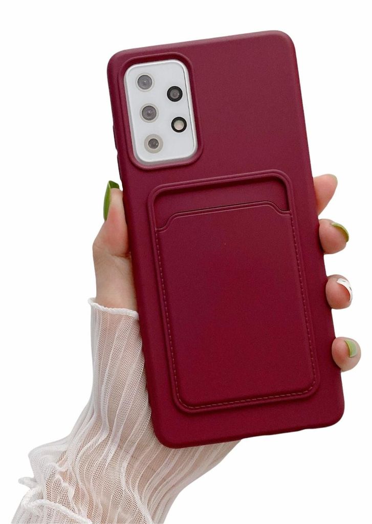 Hülle für Samsung S21 5G Ultra mit Kartenhalter in Pflaume