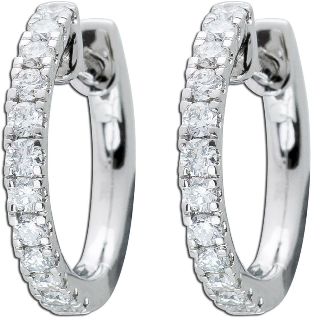 Brillant Creolen Weißgold 750 18K Natur Diamanten 0.52ct