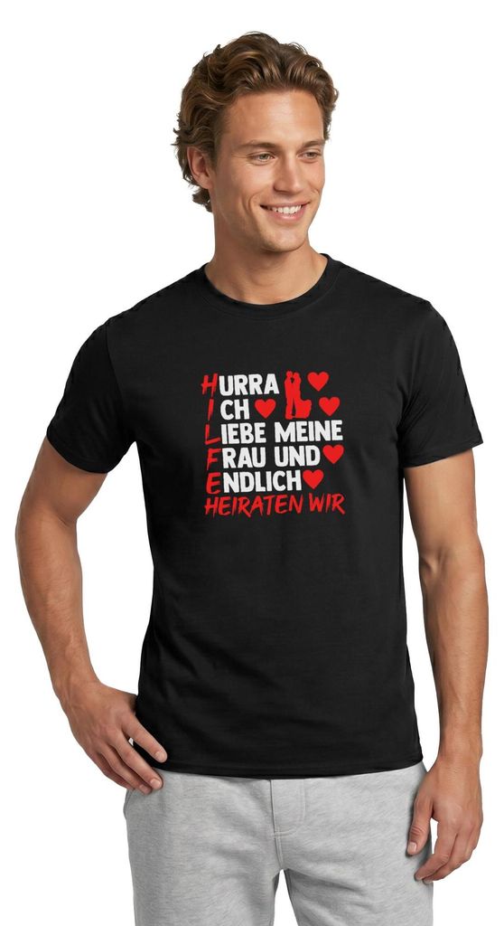 Spreadshirt JGA Männer | Hilfe Ich Heirate Männer T-Shirt, M, Schwarz