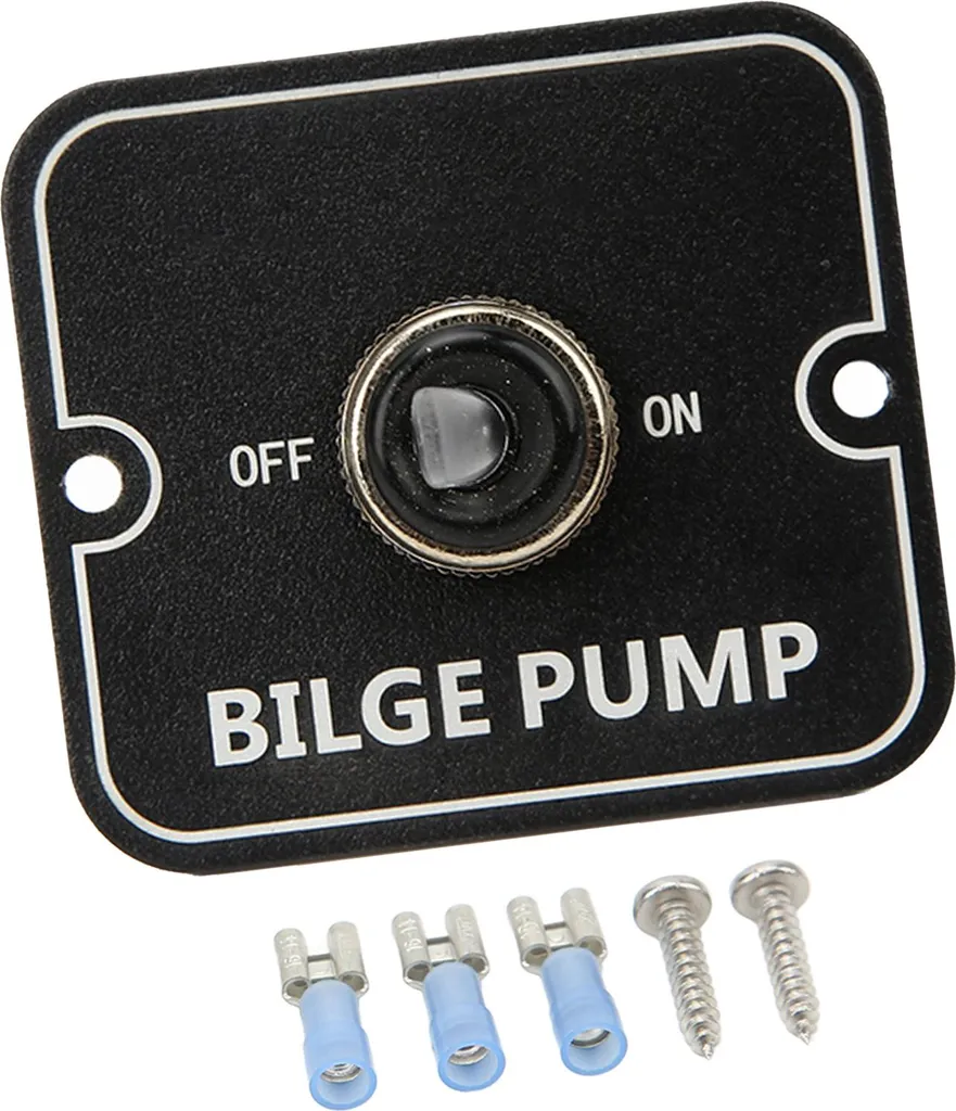 Interrupteur Pompe de Cale 12V 24V - Panneau Aluminium Noir avec Voyant