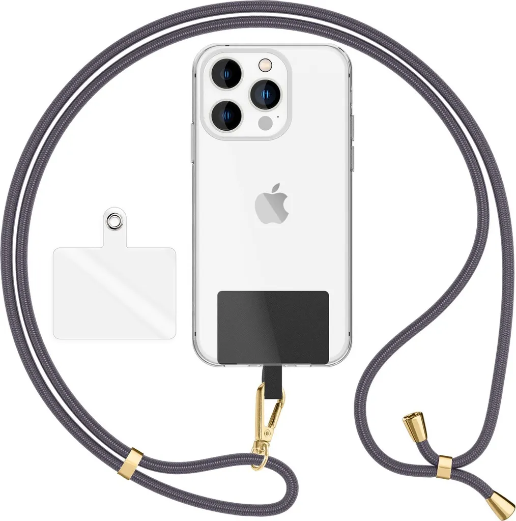 HoldMe Air Cordino Universale Oro e Grigio Scuro per Cellulare