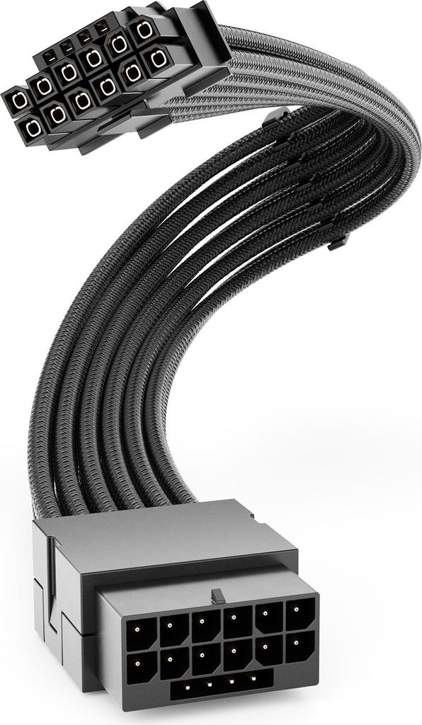 deleyCON 30cm 16 Pin (12+4) Verlängerungskabel 12VHPWR - GPU PCIe 5.0 Grafikkarte Verlängerungskabel - Stecker zu Buchse - Kompatibel mit RTX 309...