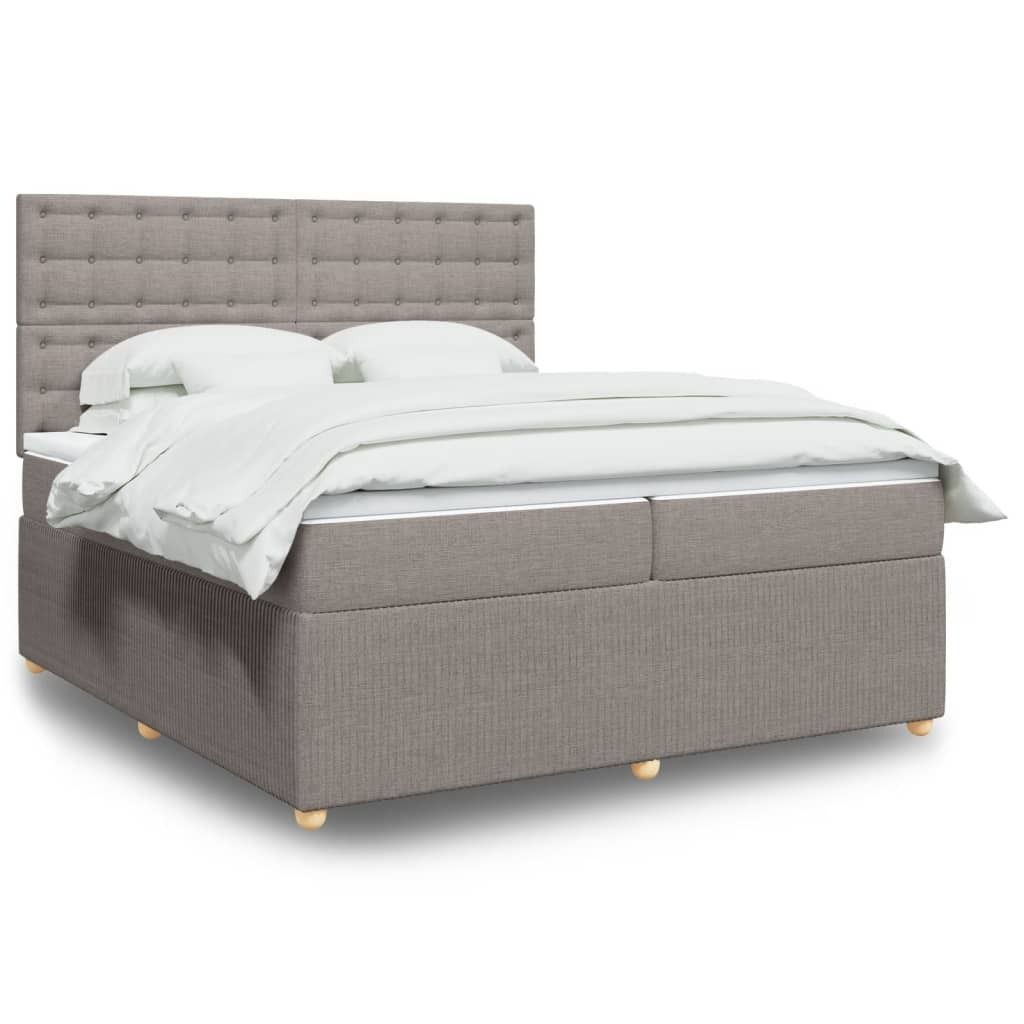 "Rabatt" Boxspringbett mit Matratze - 2 Personen - Strapazierfähiger Stoff - Taupe 200x200 cm Stoff - Klassische Betten CC11108