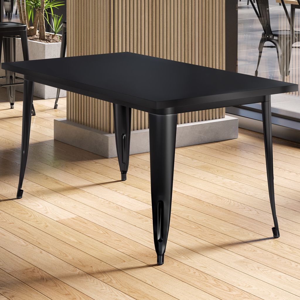 CALIFORNIA | Tolix Stil Tisch | B:T:H 120 x 70 x 78 cm | Schwarz | Rechteckig | Industrie Tisch, Retrotisch, Industrial Tisch