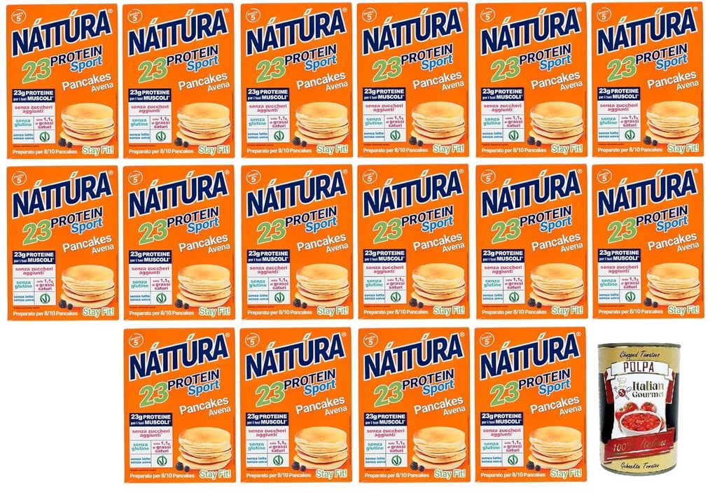 16x Náttúra Protein Sport Pancake Avena, Protein Mischung aus Hafer für Pfannkuchen, Glutenfrei, frei von Palmöl 200g und Italian Polpa 400g