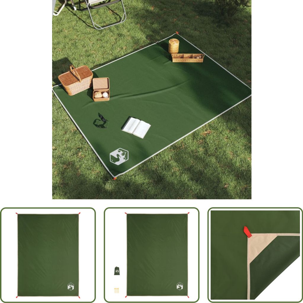 The Living Store Picknickdecke mit Heringen Grün 205x155 cm