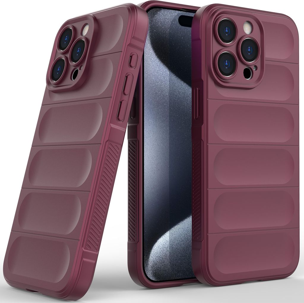 iPhone 15 Pro Hülle, Weich TPU Silikon Stossfest Anti-rutsch Schutzhülle für iPhone 15 Pro bordeaux