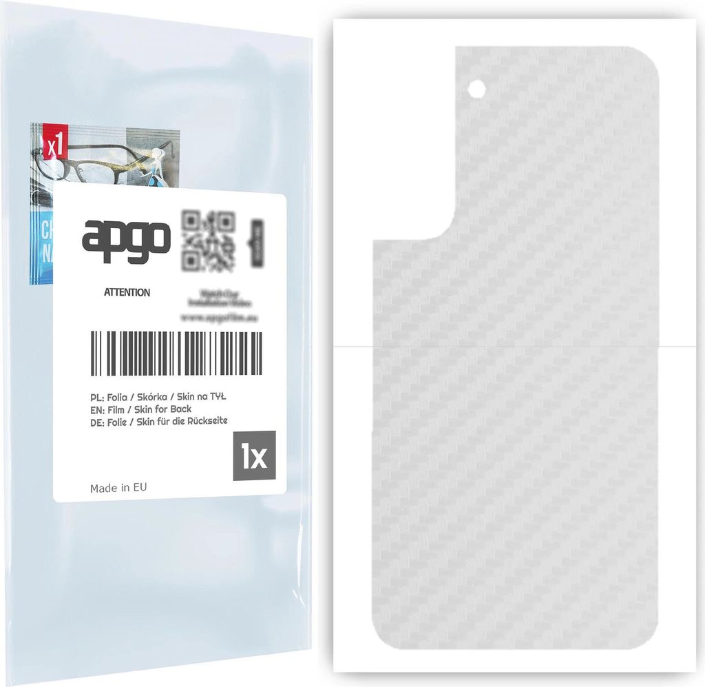 apgo Rückseite Schutzfolie für Samsung Galaxy S22 Plus - Hinten Schutzfolie Carbon Transparent (durchsichtig), Rückseite Folie schützt vor Kra...
