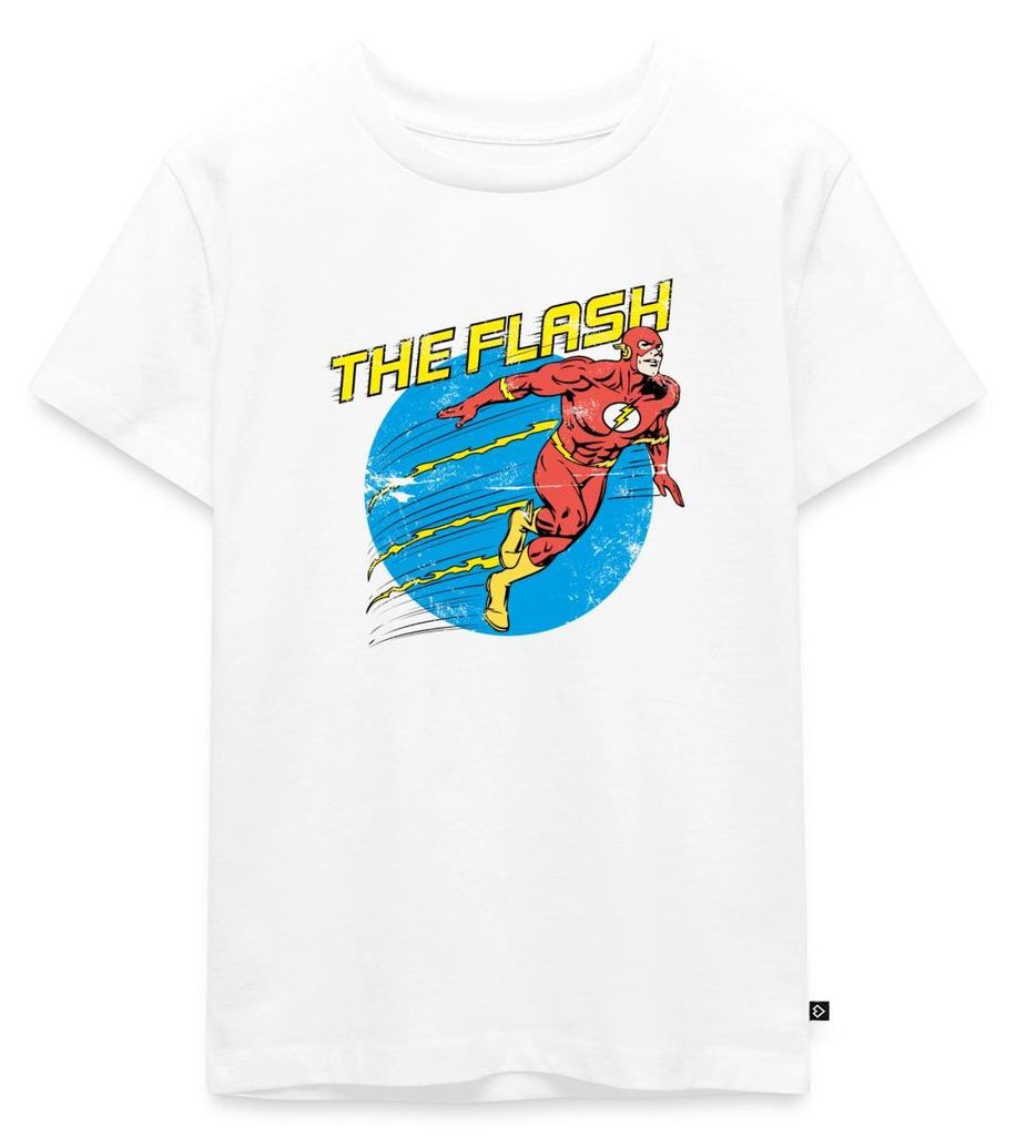 Spreadshirt DC Comics Justice League The Flash Kinder Premium T-Shirt, 98/104 (2 Jahre), Weiß