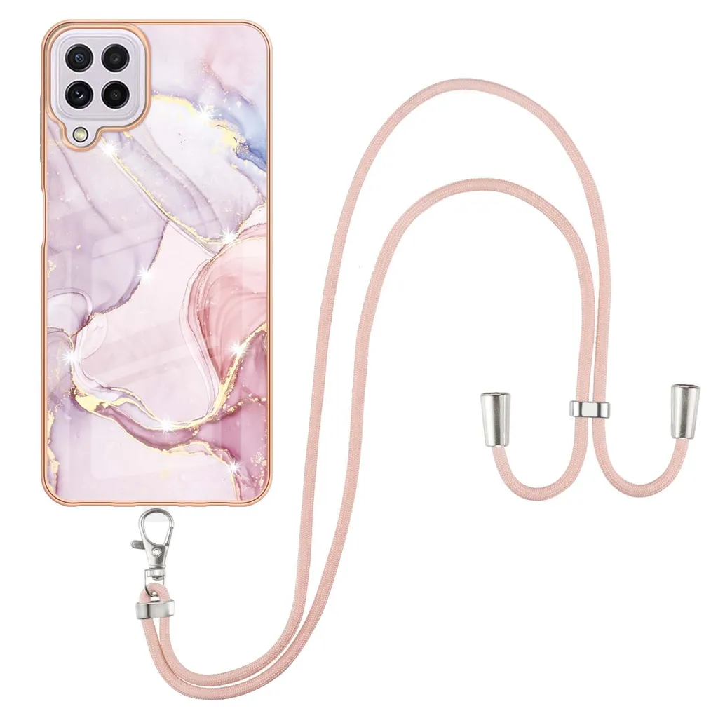 Custodia Samsung A22 4G Oro Rosa con Cinturino: Eleganza in TPU Morbido