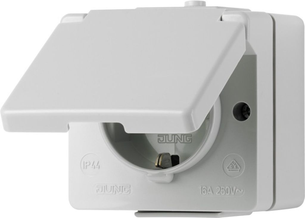 JUNG Presa di corrente 1f gr glz WG600 con cerniera a Immagine del prodotto 