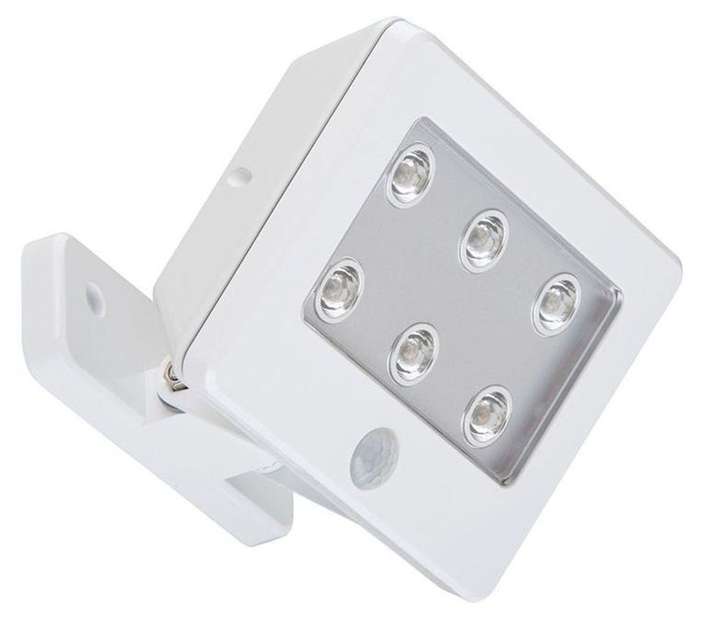 Lampa zewnętrzna z czujnikiem ruchu na baterie IP54 biała Zdjęcie produktu 