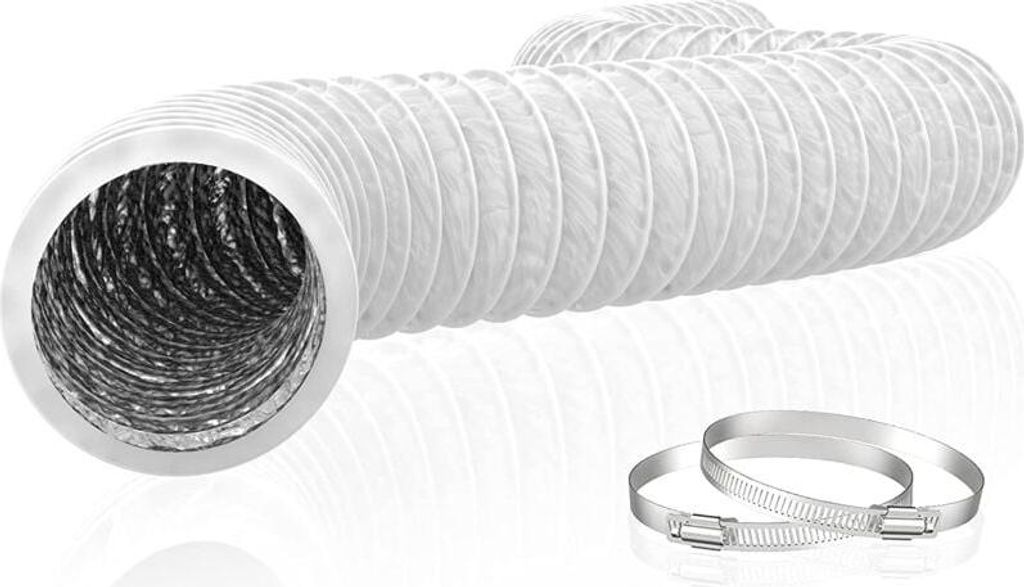 150 mm flexibler Aluminium-PVC-Abluftschlauch, 6 m lang - Produktbild 