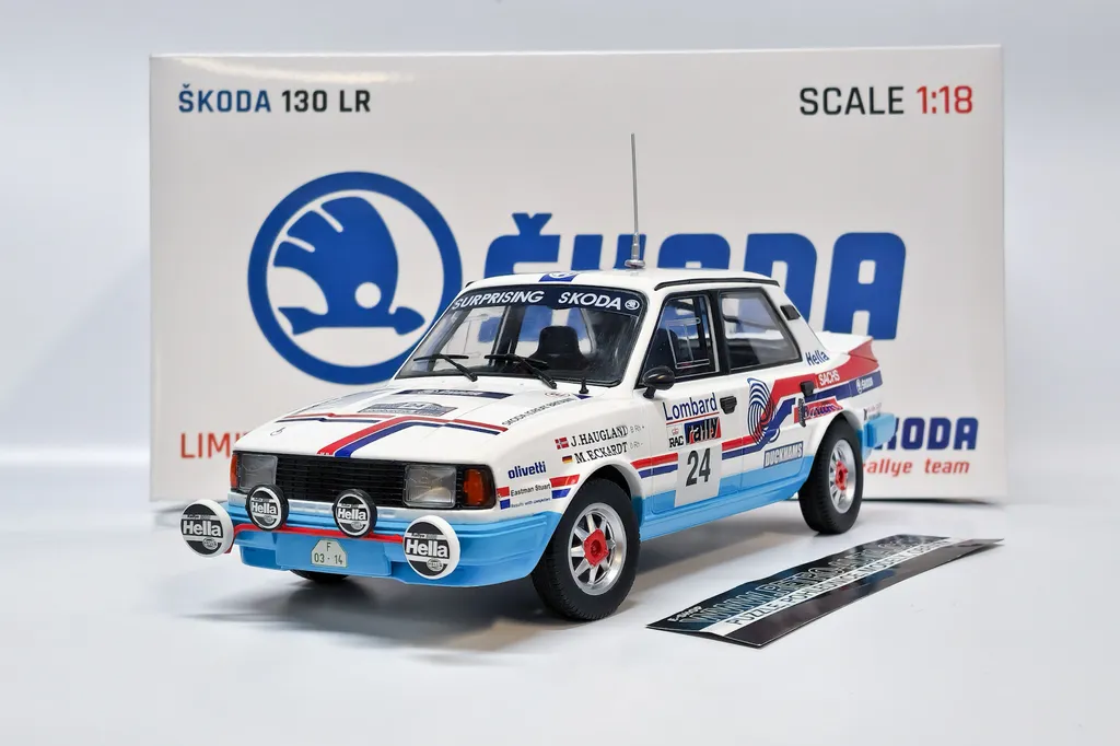 Skoda 130 LR 1:18 pour Vitrine Collectionneur Rallye RAC 1986 par FOX18