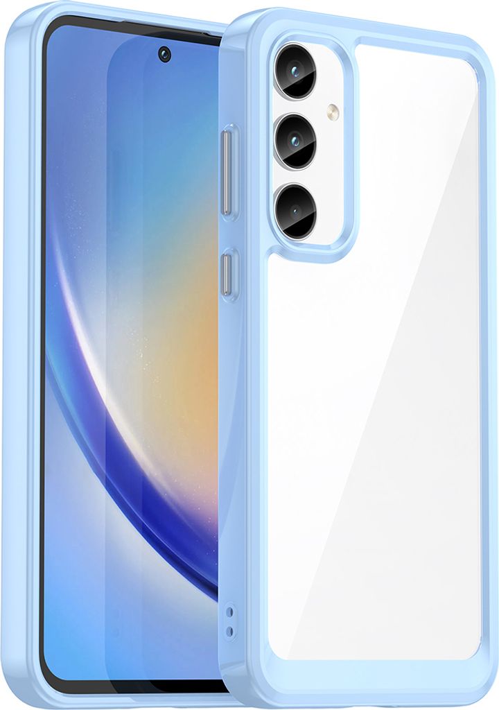 Schutzhülle für Samsung Galaxy A35 Klar Rückseite Stoßfeste TPU Silikon Bumper Hülle Blau