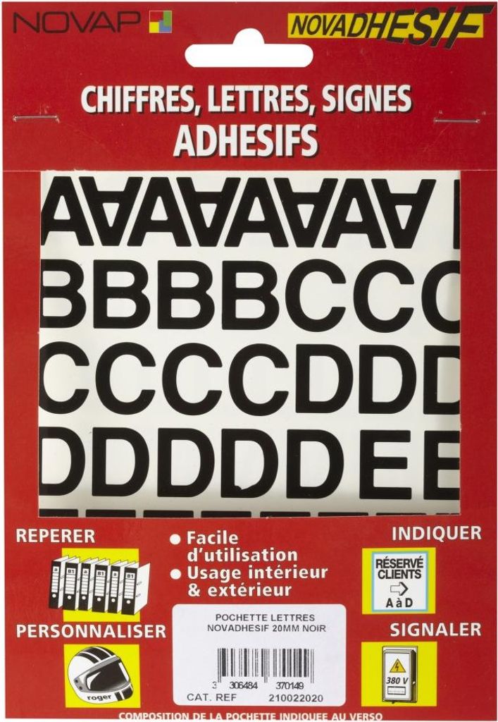 Selbstklebender Buchstabe auf Kunststoffplatte