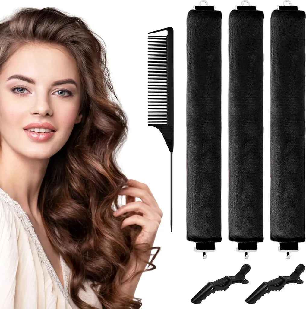 Bigoudis flexibles avec clips pour boucles sans chaleur - Lot de 10