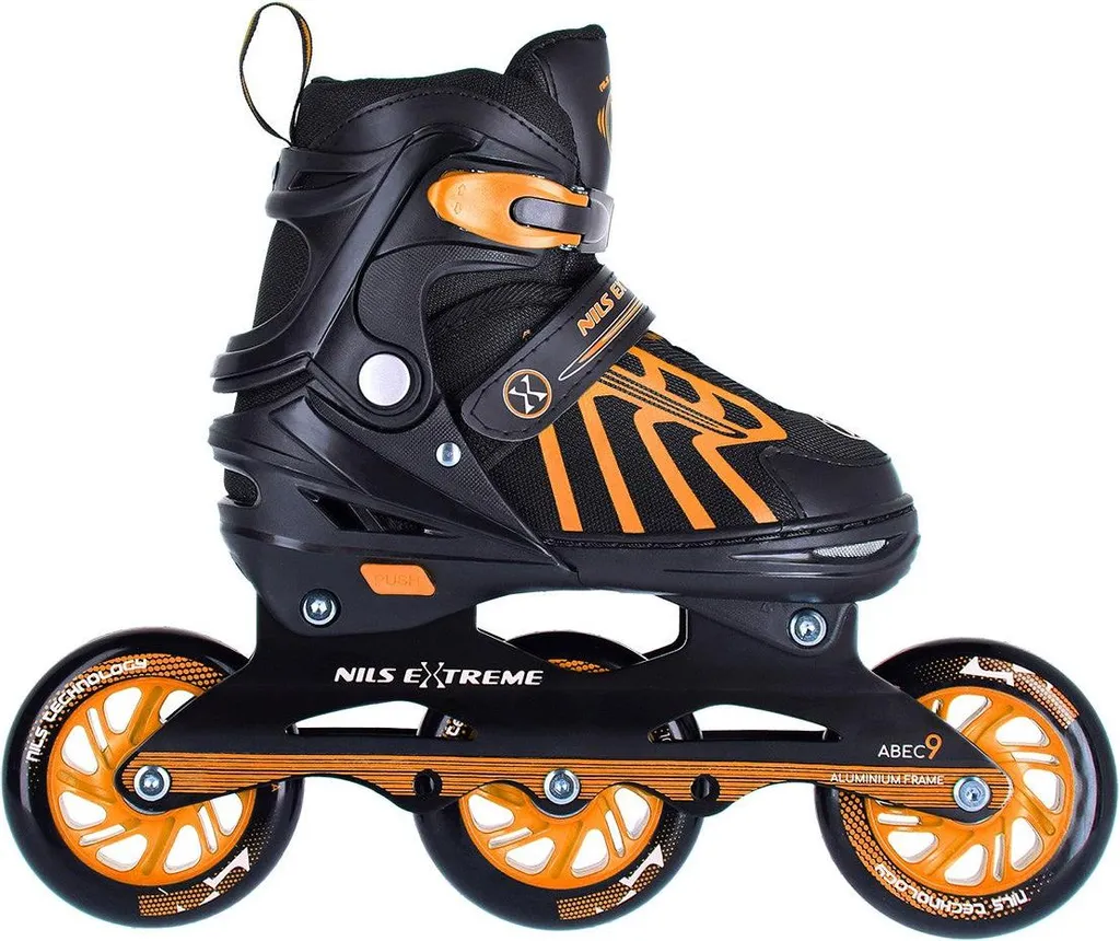 Patins à roues alignées réglables S 29-33, rollers orange anti-choc