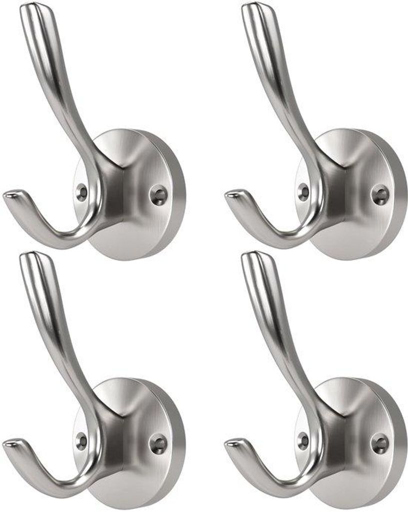 Schraubenhalterwandanker ZUONAI, 4 Stück, Wandhalter mit Tragfähigkeitserhöhung, Nickel, für Badezimmer, Schlafzimmer, Tür und Schrankhalter, ...