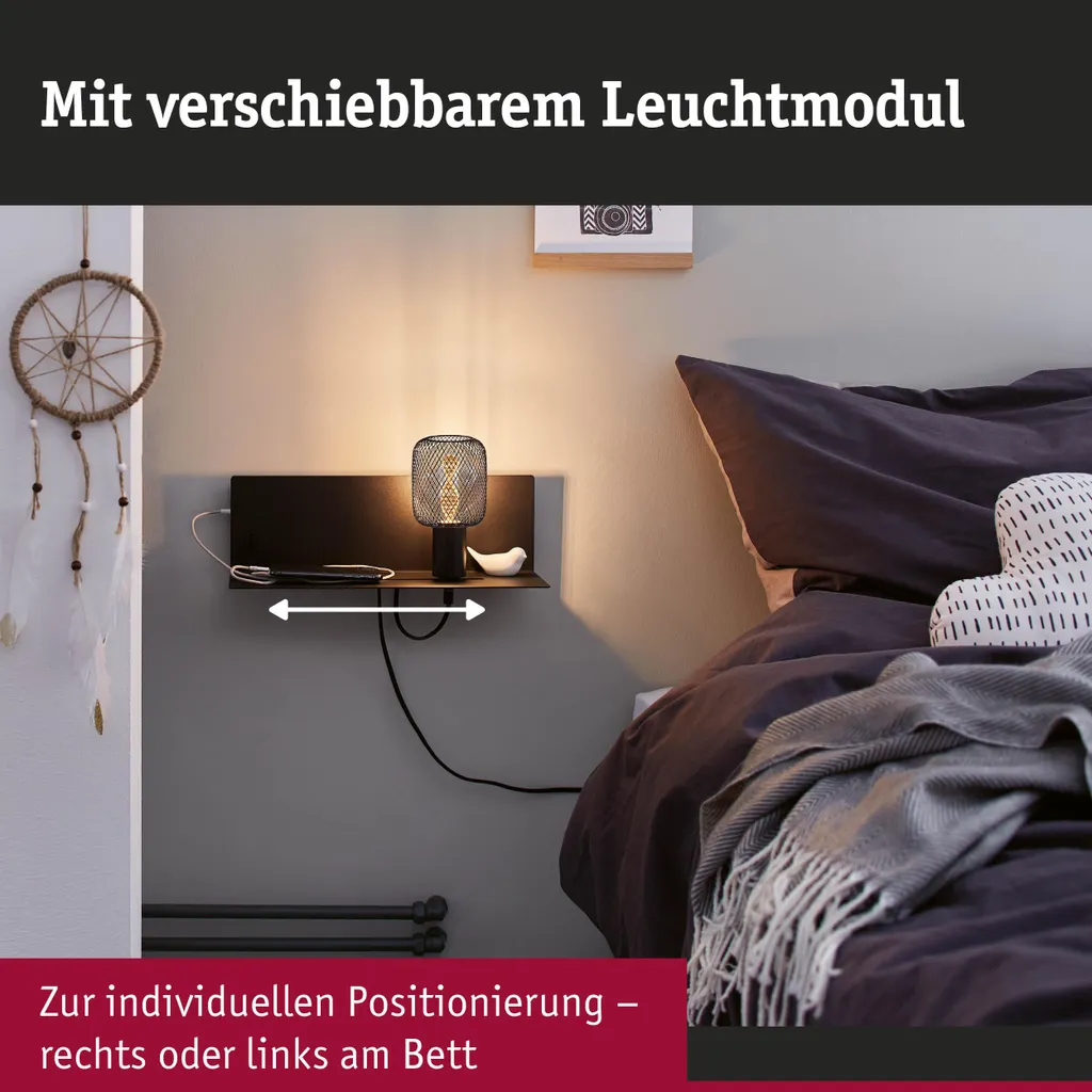 Paulmann Bundle Devara Applique Murale LED avec Port USB et Tablette
