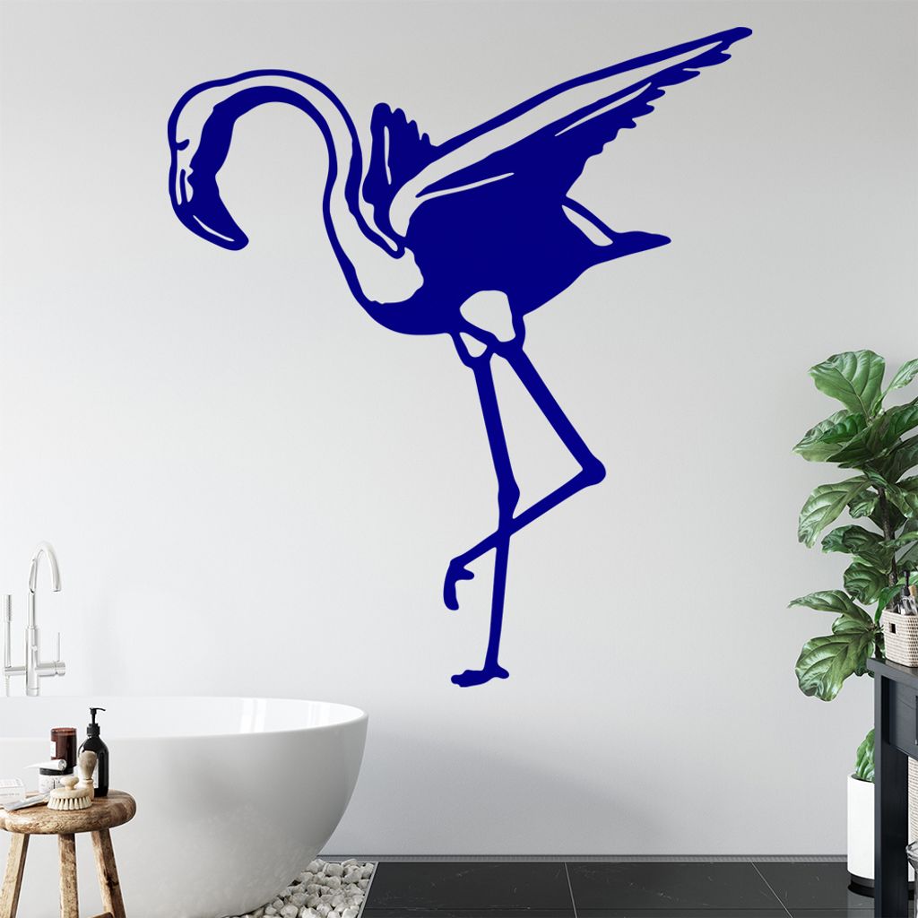 KIWISTAR Flamingo - Rosa Pink Vogel Feder Wandtattoo in 6 Größen - Wandaufkleber Wall Sticker - Dekoration, Küche, Wohnzimmer, Schlafzimmer, Bad...