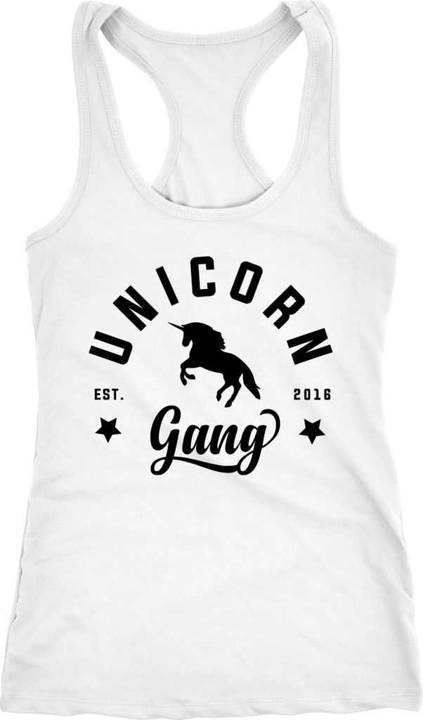 Unicorn Gang Damen Tanktop Einhorn Moonworks weiß XXL