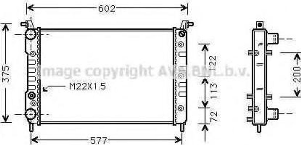 PRASCO FT2224 Kühler Wasserkühler Motorkühler für FIAT Strada Pickup (178) PALIO Weekend (178DX) Siena (178, 172) PALIO (178BX)