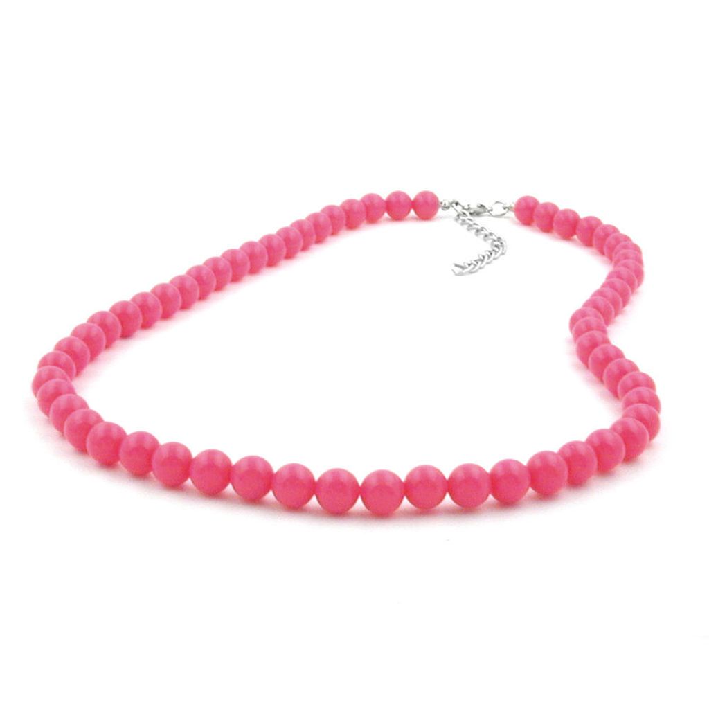 Kette 8mm Kunststoffperlen rosa-pink-glänzend 50cm rosa 8mm Produktbild 
