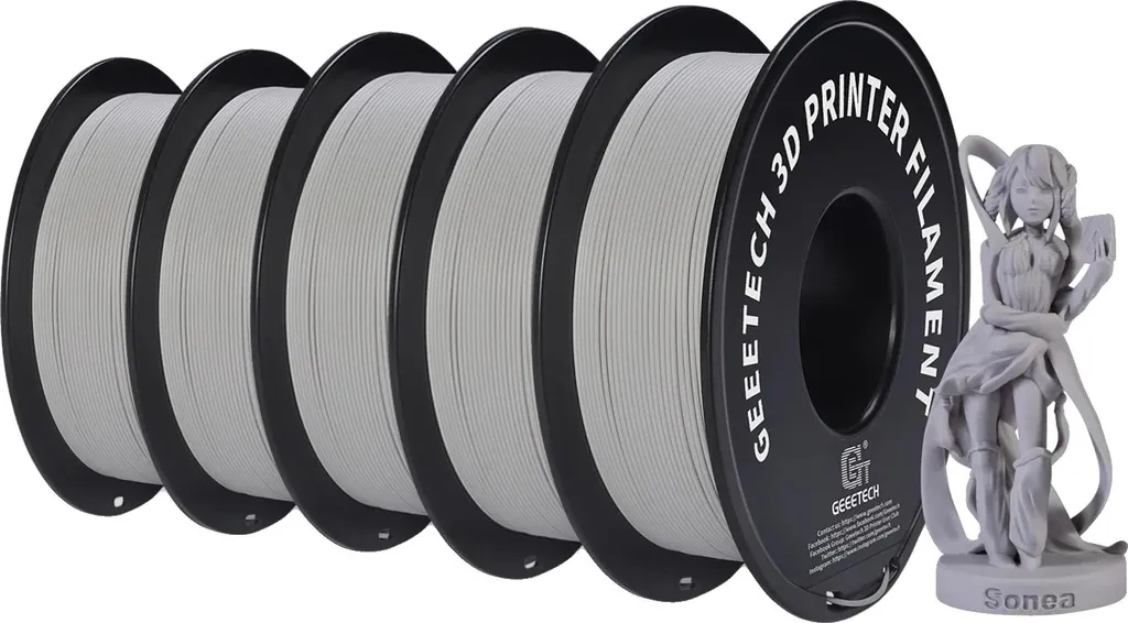 Filament 3D PLA gris clair effet mat facile à imprimer bobine de 1kg
