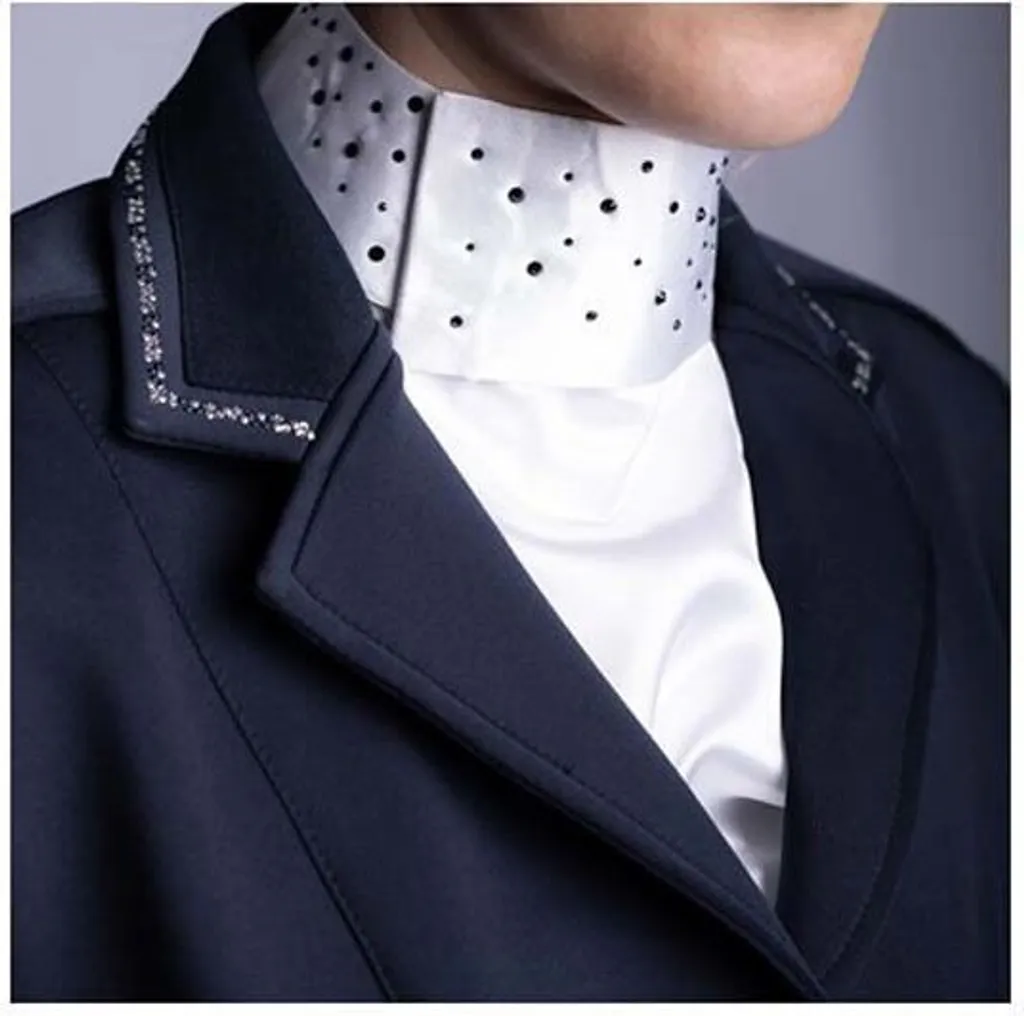 Cravate de Stock Harry's Horse Bleue Ornée de Cristaux pour le Dressage