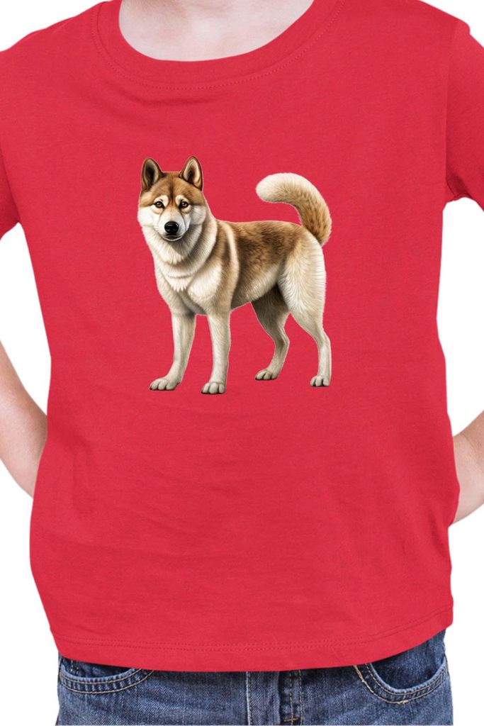 Kinder T-Shirt Dogs Breeds Akita Dog Breed 005, 12-13 Jahr - 152 / Rot