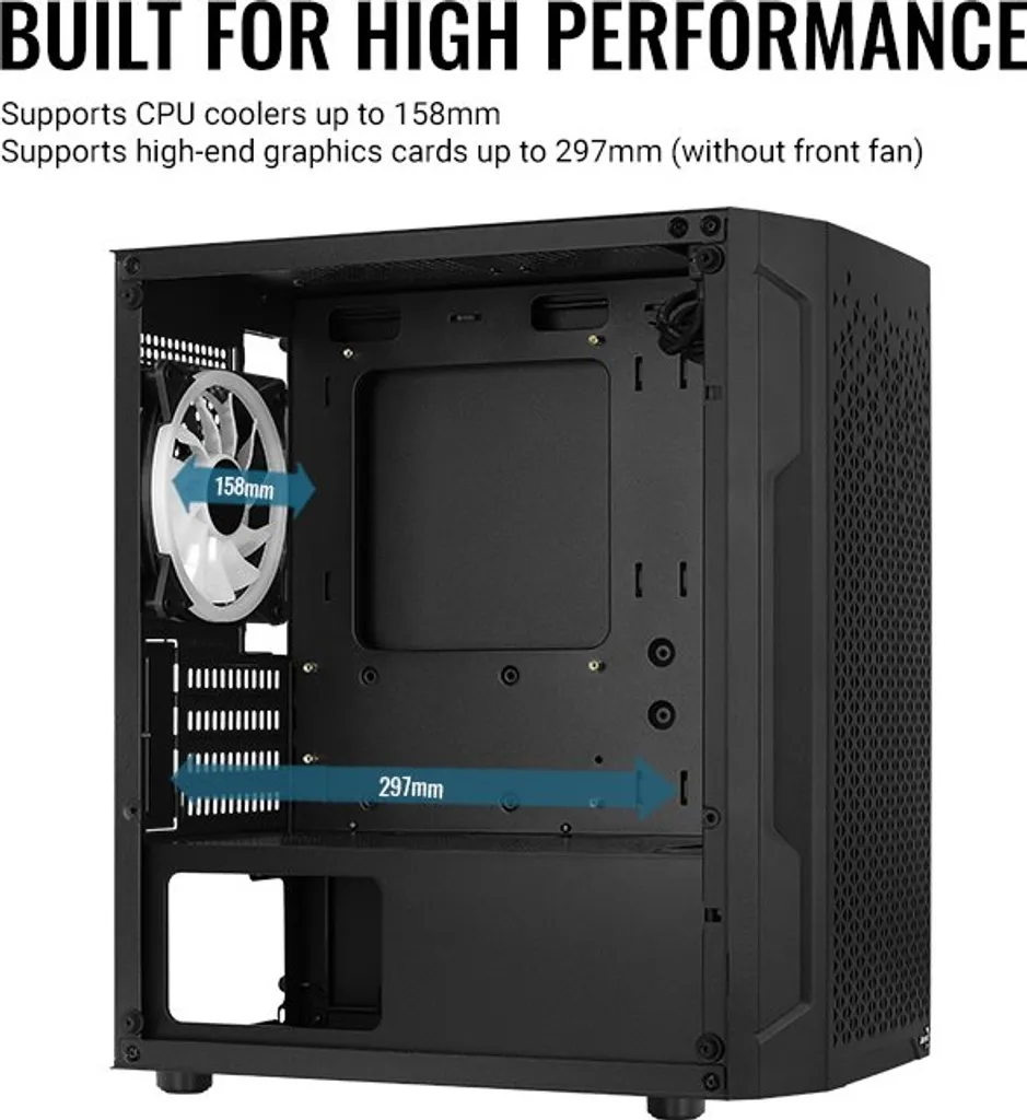Case AeroCool Mini Trinity v3 Nero - Micro ATX Gaming Case RGB - 5