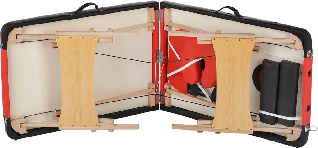 Lettino Terapeutico in Legno 2 Zone Rosso e Nero - Benessere Mobile - 9
