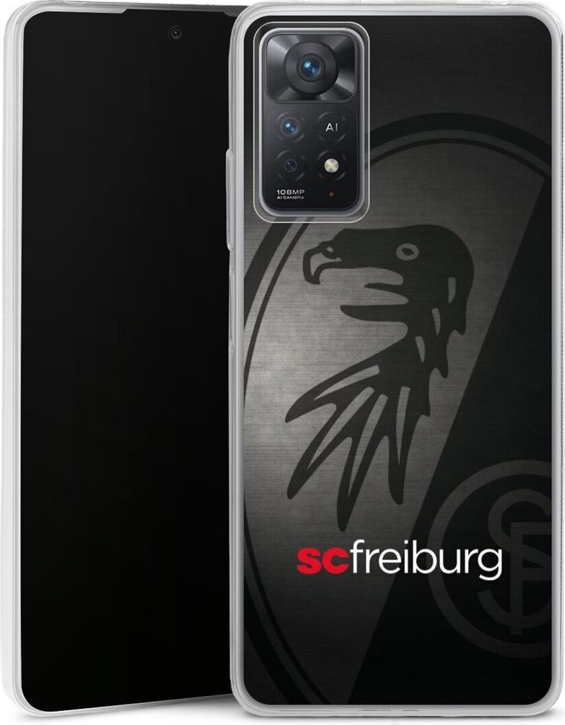 DeinDesign Slim Hülle für Xiaomi Redmi Note 11 Pro 5G Silikon Case Ultra Dünn Handyhülle Metallic Look Offizielles Lizenzprodukt SC Freiburg