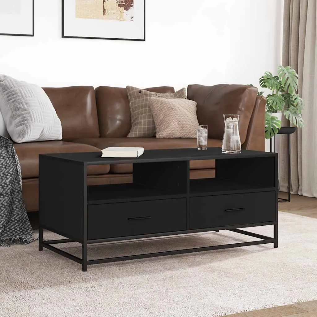Tavolino Industrial Nero 100x50x45 Best Möbel Cloris - Qualità e Prezzo - 3
