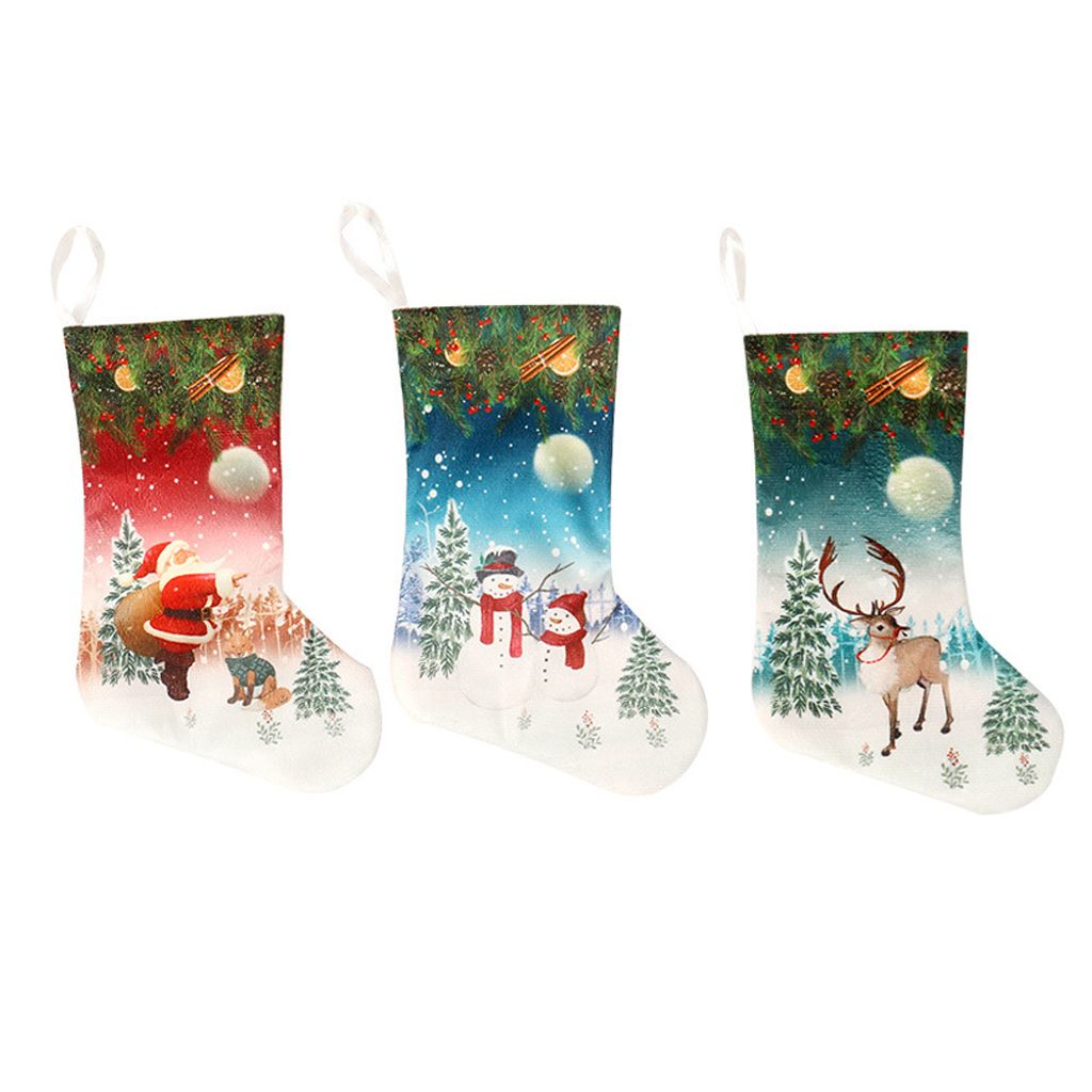 Weihnachtsstrümpfe Set – 3 Stück In Rot, Grün, Weiß, Mit Personalisierbaren Holz-Namensschildern, 46 Cm