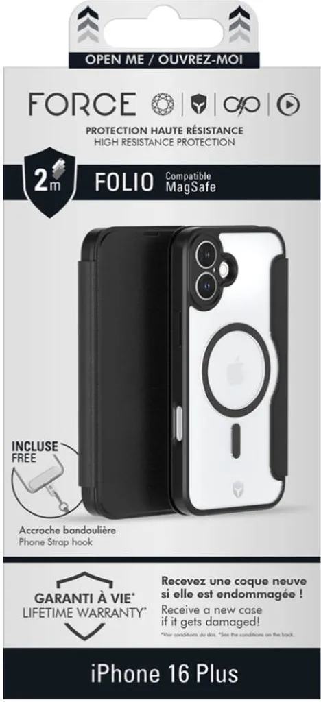 Folio iPhone 16 Plus MagSafe Noir - Protection Idéale pour le Bureau - 2
