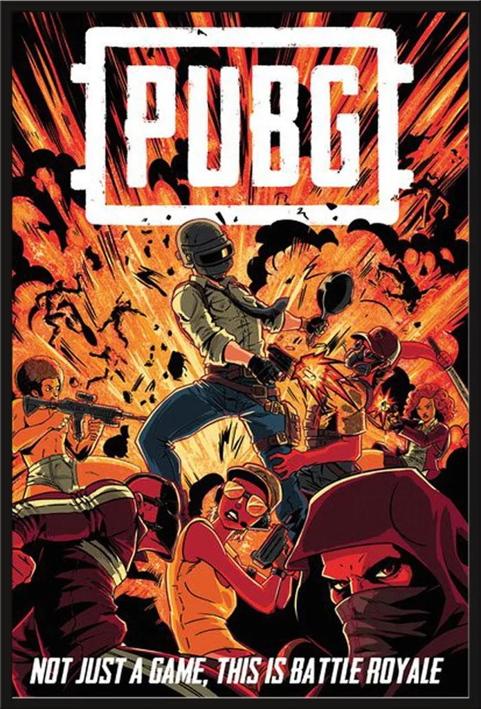 Affiche PUBG Boom sous cadre interchangeable Shinsuke vitre acrylique