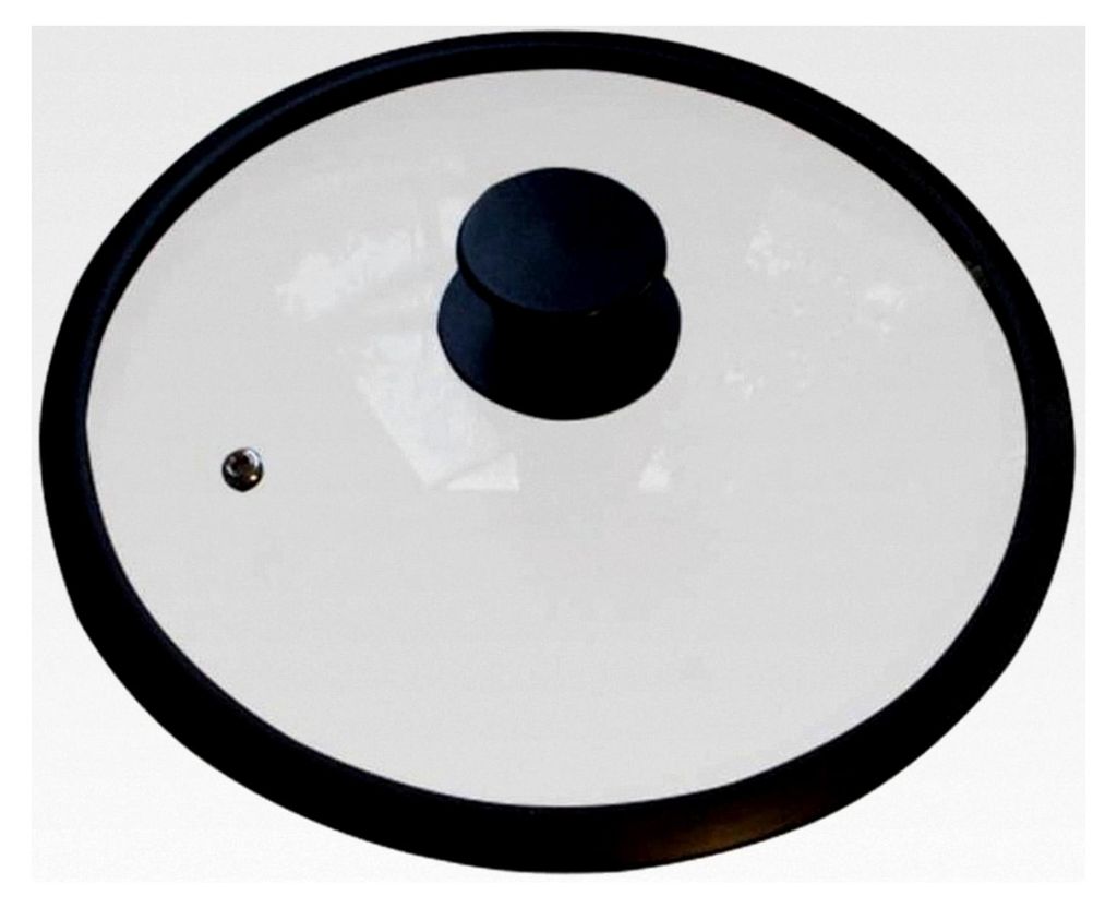 Glasdeckel mit Silikonrand 28 cm, schwarz