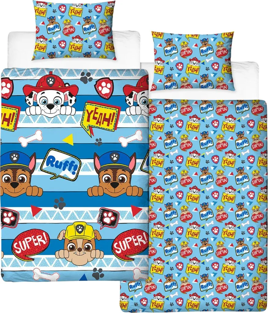 Housse de Couette Paw Patrol Peek Boys pour Chambre Enfant - Lit Simple 1p