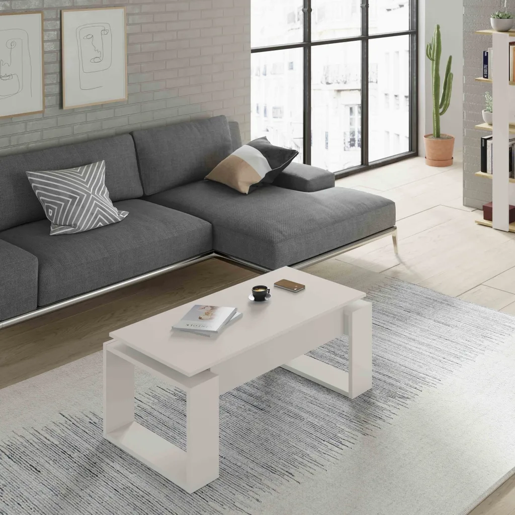 Table Basse Relevable L102 cm Ciara idéale pour Dîner et Télétravail - 16