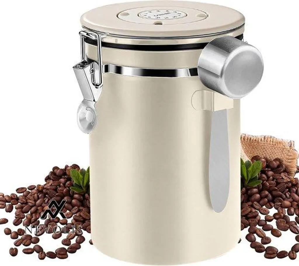Boîte hermétique en acier inoxydable 18L blanche avec suivi de date