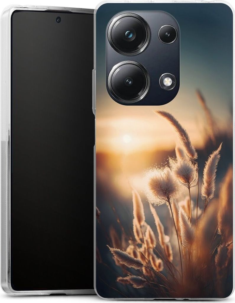 DeinDesign Handyhülle für Xiaomi Poco M6 Pro Silikon Hülle Case Smartphone Schutzhülle Natur Sonne Pampasgras