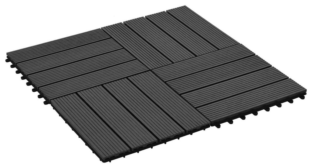 Terrassenfliese 22 pcs Schwarz 30 x 30 cm WPC
