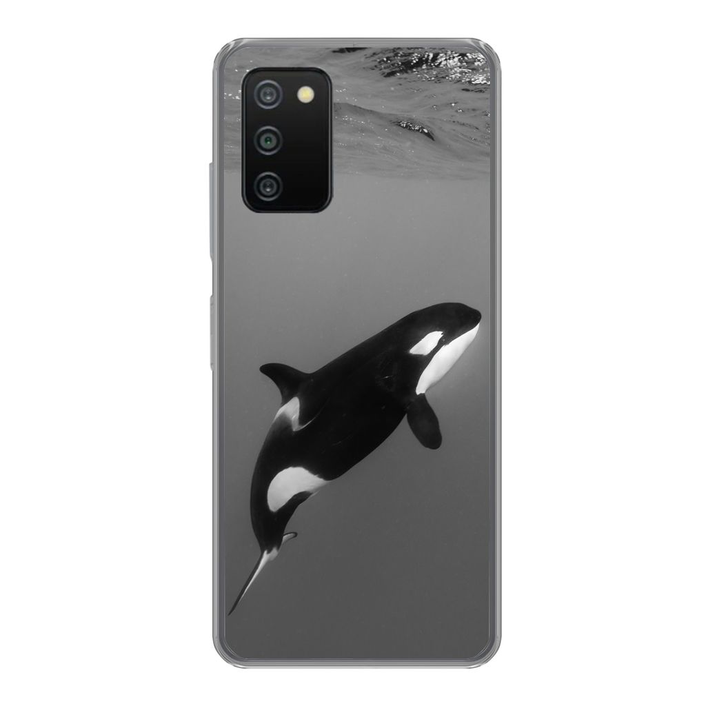 MuchoWow Handyhülle Schutzhülle Hülle für Samsung Galaxy A03s Orca - Wasser - Tiere Silikon Softcase Handy Hülle - Schutz
