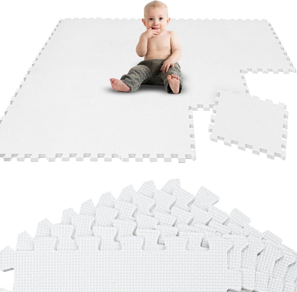18 Teile Spielmatte Baby Puzzlematte - 30x30 Krabbelmatte Bodenmatte Kinderzimmer