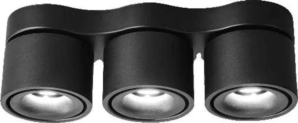Plafonnier LED Économe Dimmable Noir - Solution Éclairage 3 Têtes Anti-Reflet