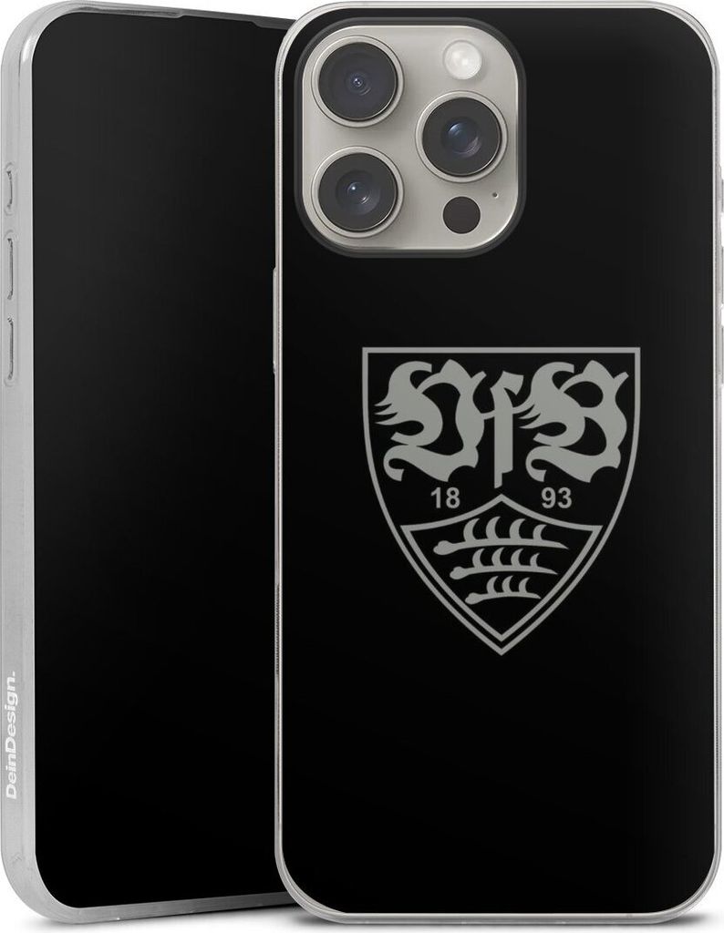 DeinDesign Slim Hülle für Apple iPhone 16 Pro Max Silikon Case Ultra Dünn Handyhülle Logo Offizielles Lizenzprodukt VfB Stuttgart