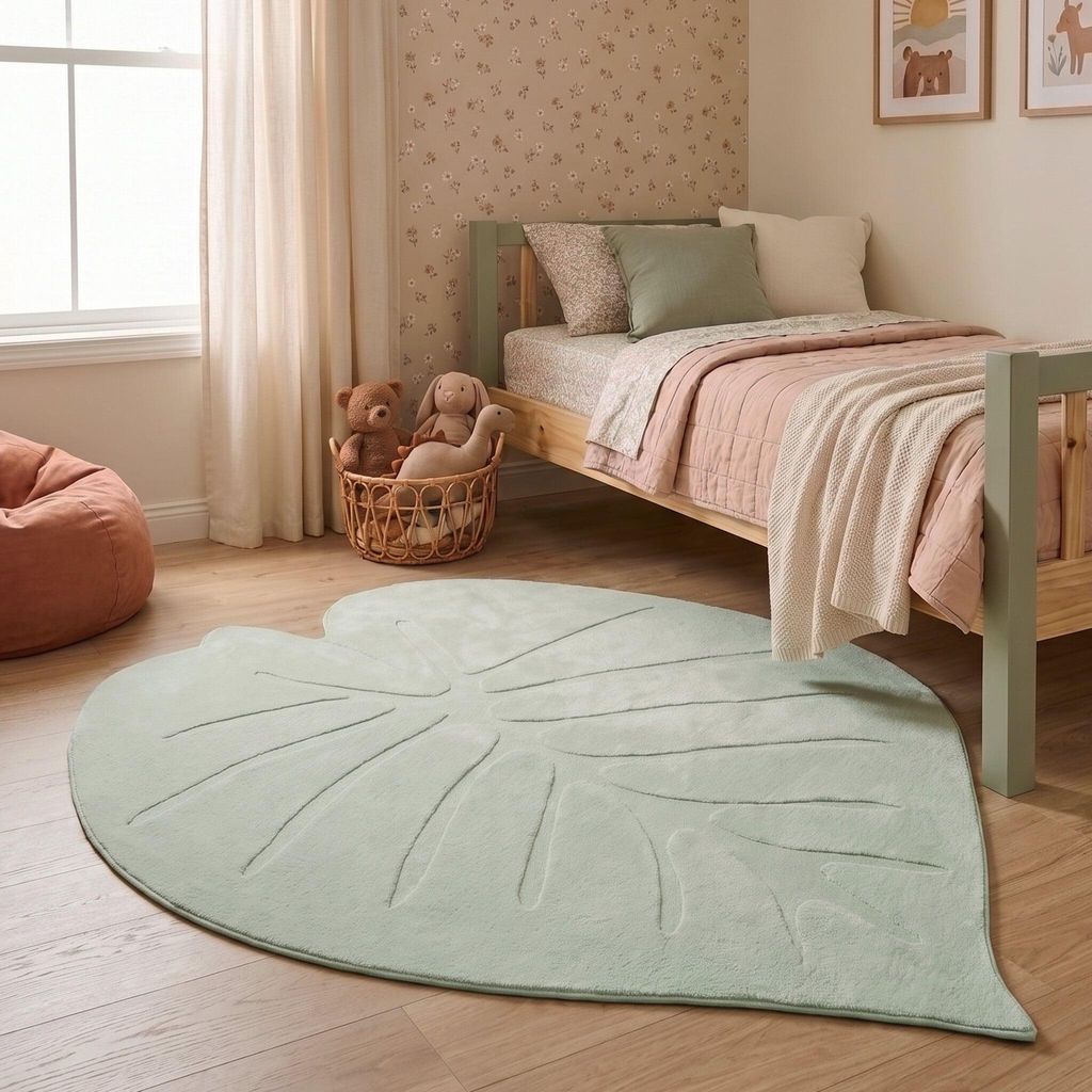 Volero - Kinderteppich Waschbar - Coco Blatt Grün - 120x180 Produktbild 